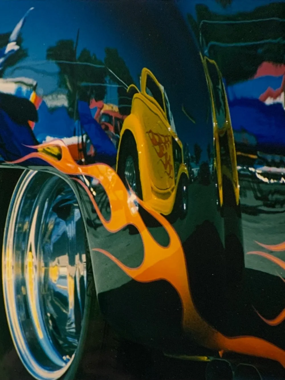 Vintage Hot Rod Flamed Car Original Signed Art Photo Print 11x14